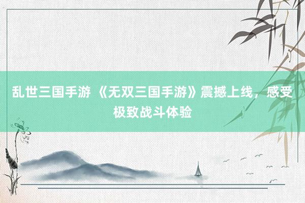 乱世三国手游 《无双三国手游》震撼上线，感受极致战斗体验